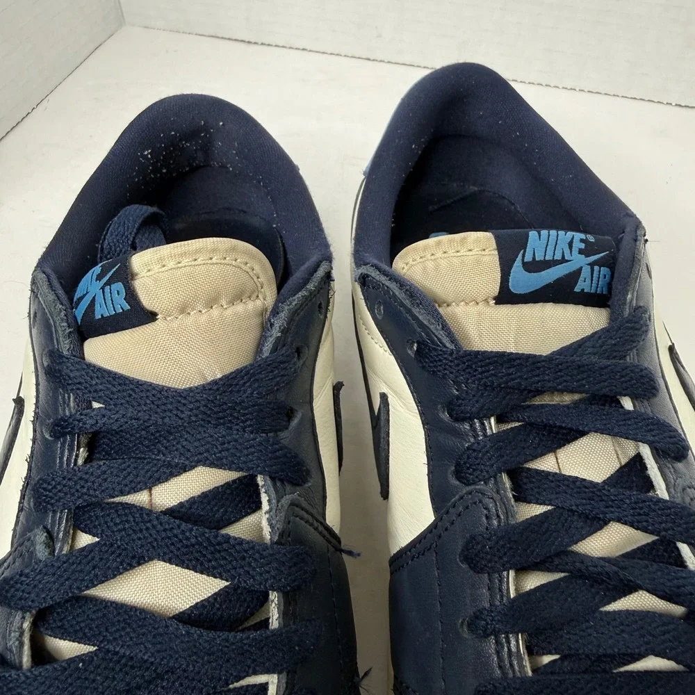 Nike Air Jordan 1 Low OG Mens 9 Obsidian University Blue CZ0790-400 Dark Powder